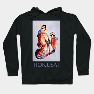 Oiran and Kamuro by Katsushika Hokusai Hoodie